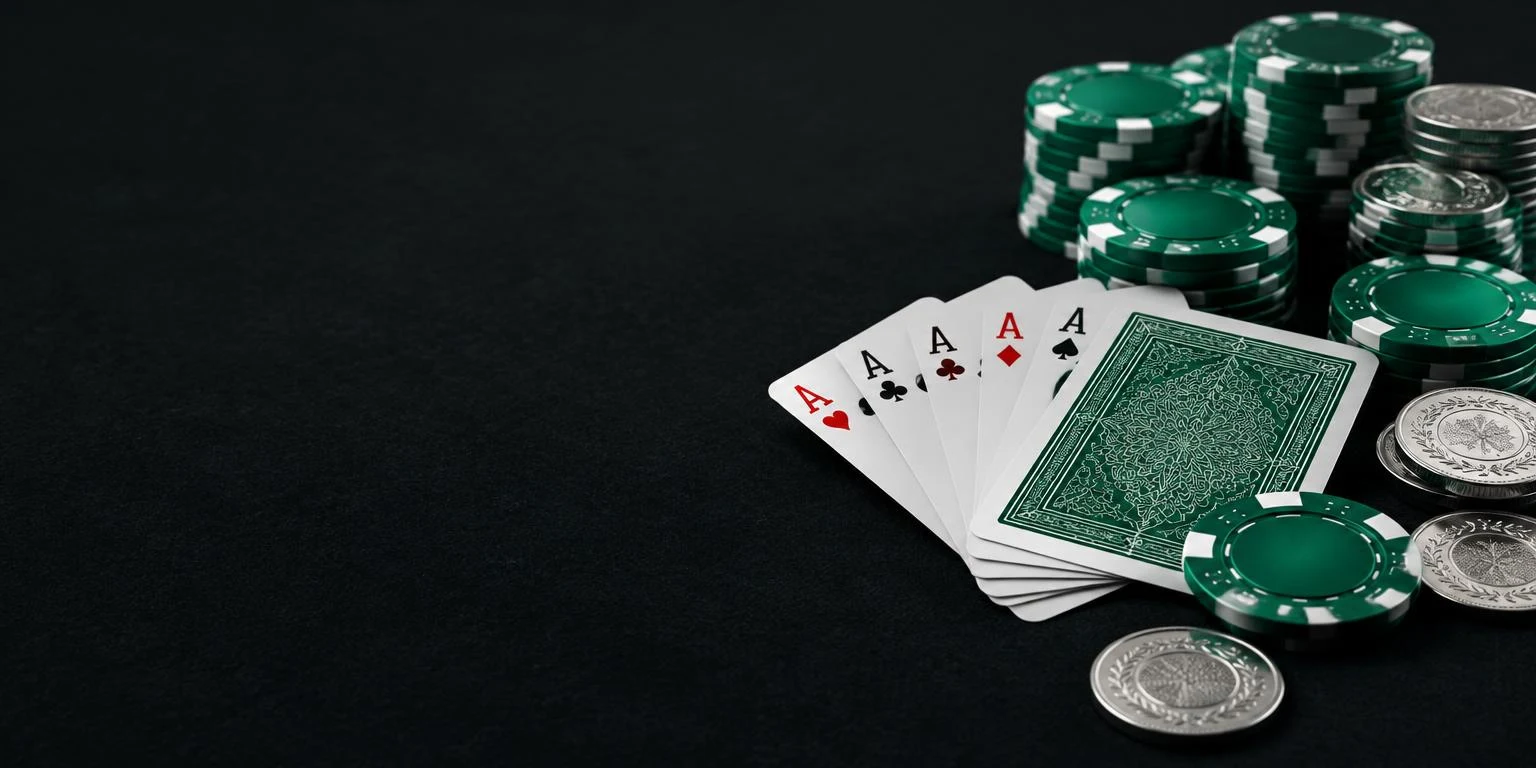 Unbranded playing cards and poker chips
